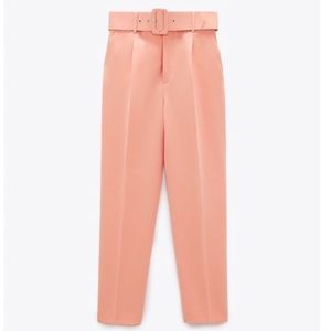 Zara High Waisted Belted Trousers